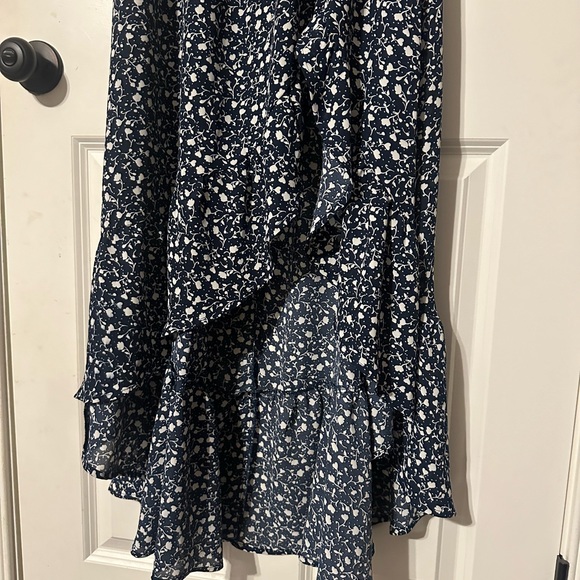 Navy, off shoulder, high low dress - Picture 4 of 5